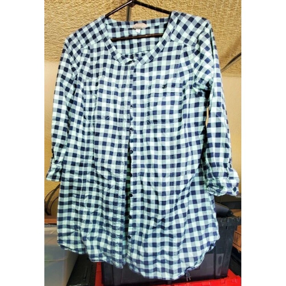 Duluth Women's Size Medium Tunic Length Checkered Shirt